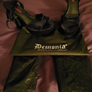 Demonia velvet platform shoes